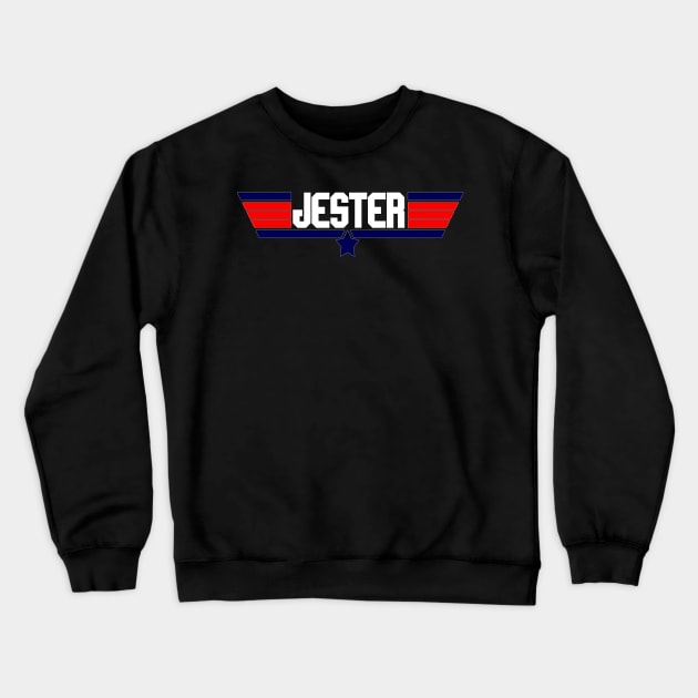 "Jester" 80's action movie design Crewneck Sweatshirt by Yoda